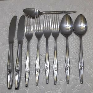 Spritely Rose Vintage Stainless Part Cutlery Set Creative Manor Cottagecore
